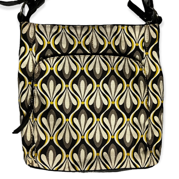 Relic Women's Black, Cream, Gray & Yellow Canvas & Faux Leather Crossbody Bag999 - Picture 3 of 11
